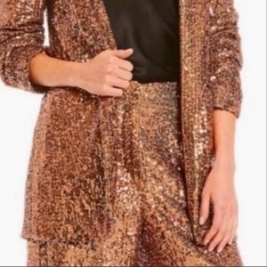 Gianni Bini Gold Sequin Wide Leg Pants